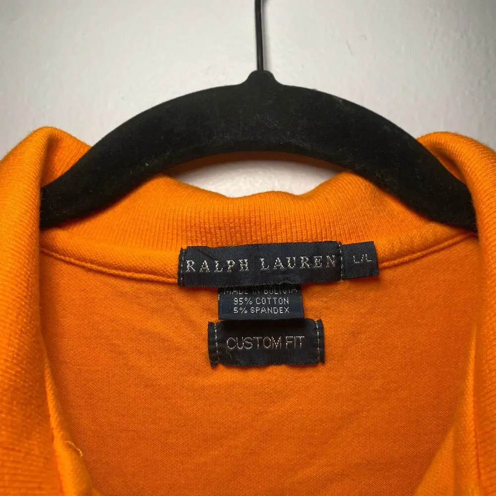 Ralph Lauren Orange Purple Embroidered Polo 3 Polo Shirt Preppy Kids size Large